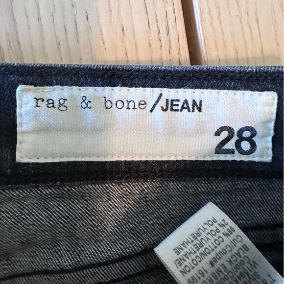 Rag & Bone 10 inch Crop Flare Black Embroidered with Raw Hem -Size 28 - Picture 5 of 10